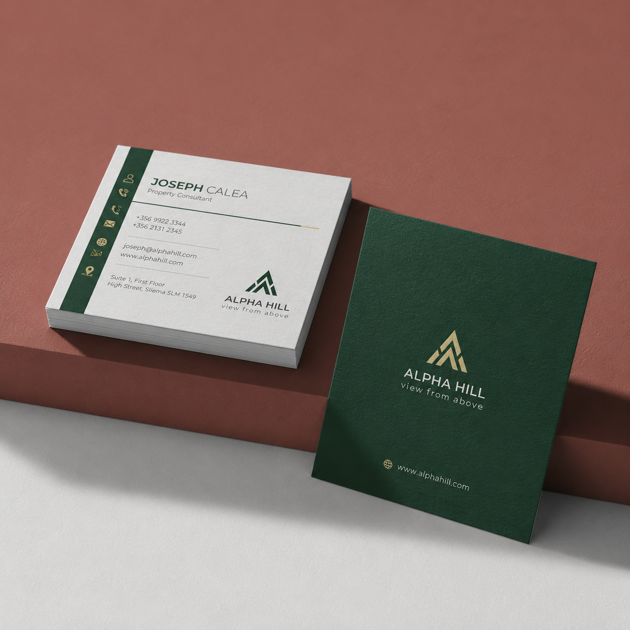 Square Business Card with Square Corners